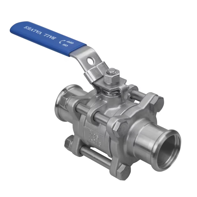Custom Hot Sale High Quality Stainless Steel 304 316 3PCS Press End Ball Valve