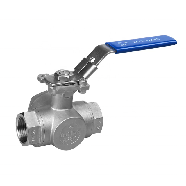 stainless steel three-way ball valve