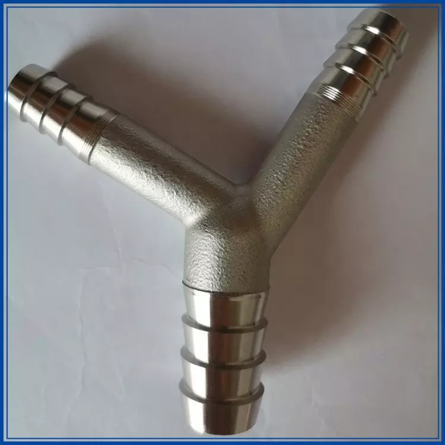 Custom Stainless Steel 304 316 Casting Y Shaped Hose Tee Fitting
