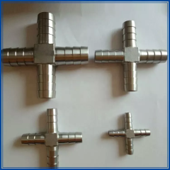 Stainless Steel 304/316 Hose Cross Fitting + Shape Hose Connector for High-Pressure Tubing, Hydraulic Pipe Fitting