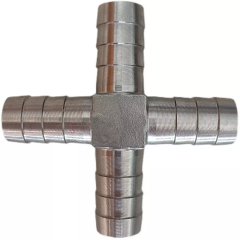 Stainless Steel 304/316 Hose Cross Fitting + Shape Hose Connector for High-Pressure Tubing, Hydraulic Pipe Fitting