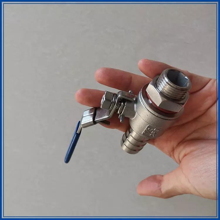 Custom Stainless Steel 304 316 2PC Threaded Hose Tail Valve
