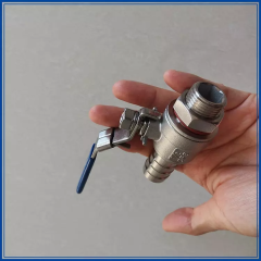 Custom Stainless Steel 304 316 2PC Threaded Hose Tail Valve