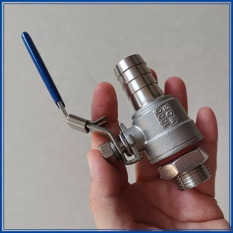 Custom Stainless Steel 304 316 2PC Threaded Hose Tail Valve