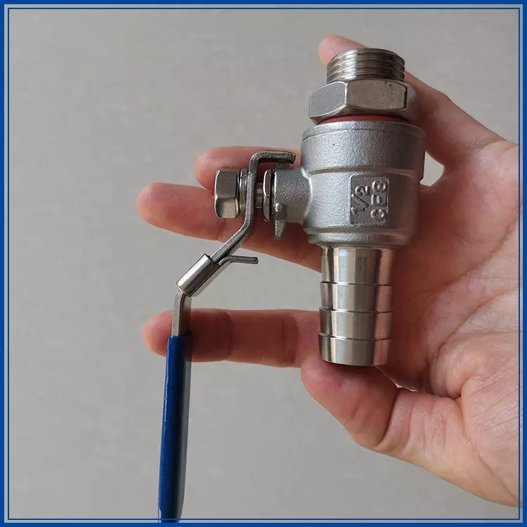Custom Stainless Steel 304 316 2PC Threaded Hose Tail Valve