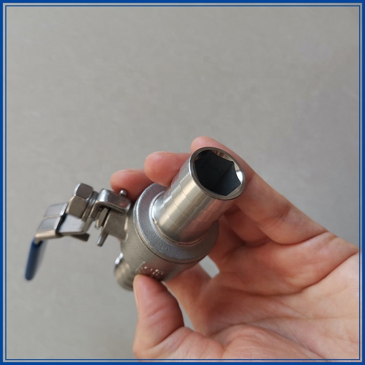 Custom Stainless Steel 304 316 Hose Tail Valve Stainless Steel Two-Piece Double Hose Ball Valve with Barbed Fittings