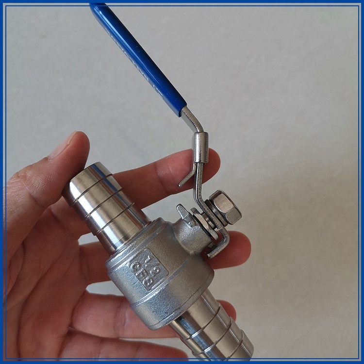 Custom Stainless Steel 304 316 Hose Tail Valve Stainless Steel Two-Piece Double Hose Ball Valve with Barbed Fittings