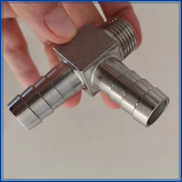 Custom Stainless Steel 304 316 Threaded Hose Tail Tee