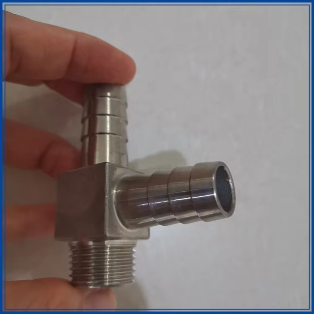 Custom Stainless Steel 304 316 Threaded Hose Tail Tee