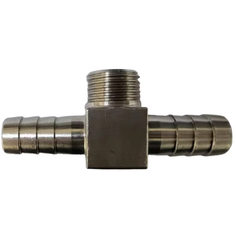 Custom Stainless Steel 304 316 Threaded Hose Tail Tee