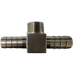 Custom Stainless Steel 304 316 Threaded Hose Tail Tee
