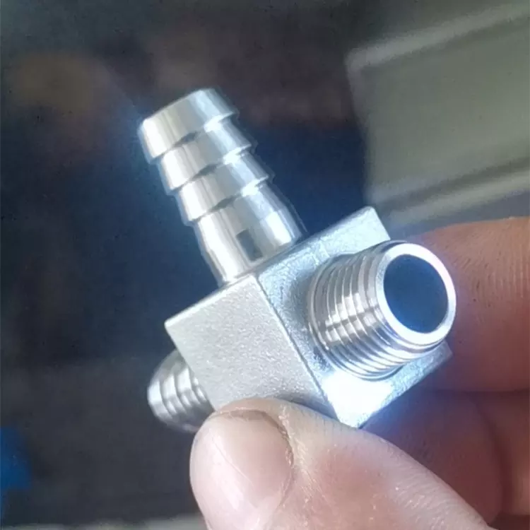 Custom Stainless Steel 304 316 Threaded Hose Tail Tee