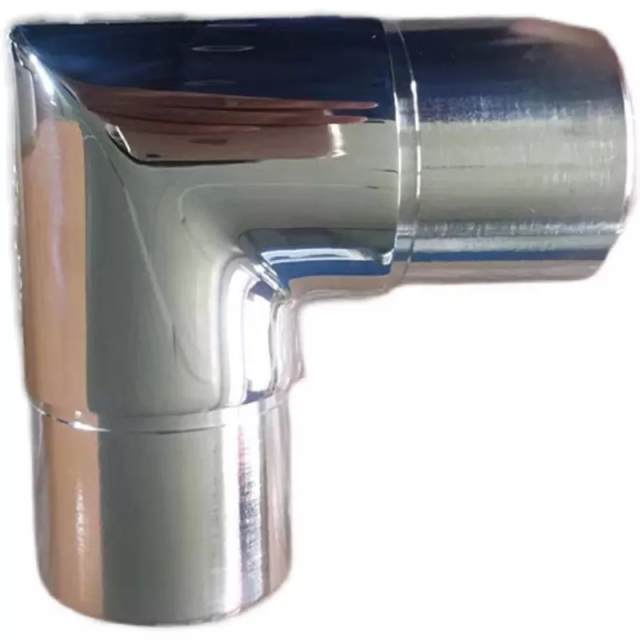 Custom Stainless Steel 304 316 Handrail Bracket Fittings Pipe Right Angle Elbow Rail Connector 311-42.4