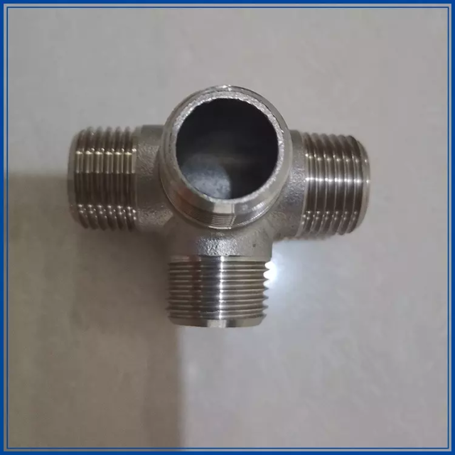 Custom Investment Casting Stainless Steel 304 316 Male Threaded Cross