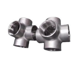 Custom Investment Casting Stainless Steel 304 316 Female Threaded Cross Five-way Threaded Pipe Fittings