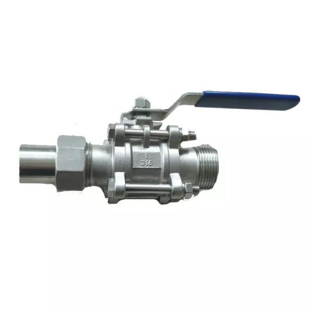 Custom Hot Sale High Quality Stainless Steel 304 316 3PCS Long Butt Weld End Union Ball Valve