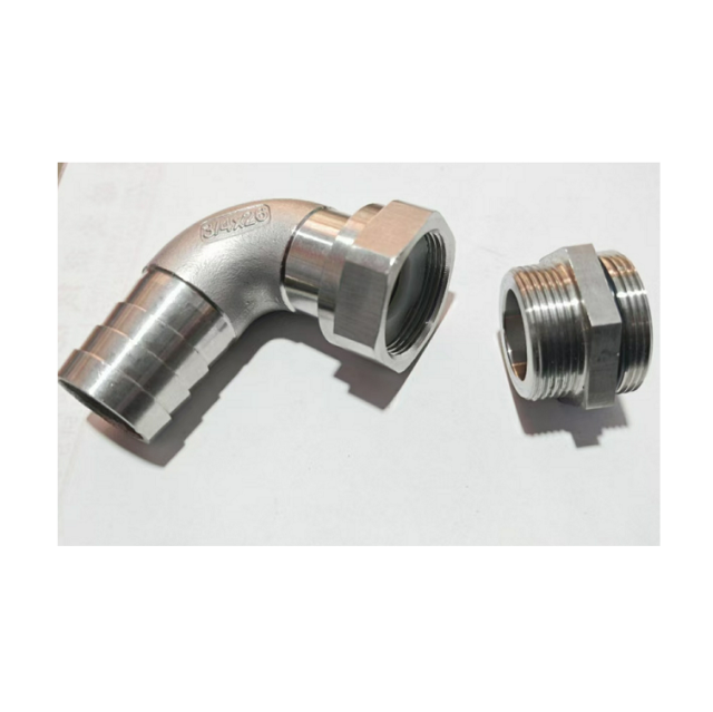 Custom Stainless Steel 304 316 316L Hose Elbow Union with Nut