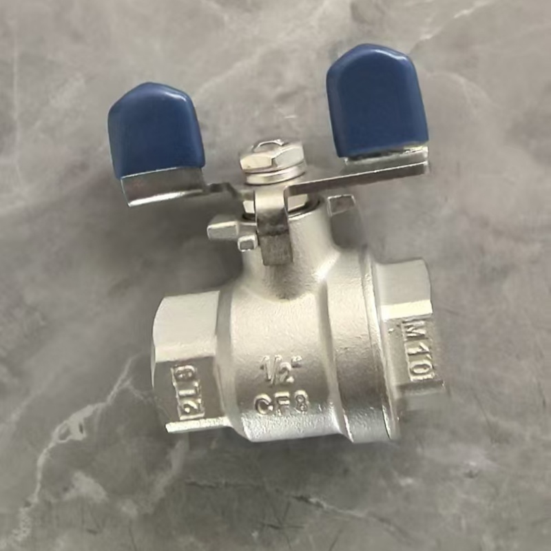 stainless steel 2 PC ball valve with butterfly handle