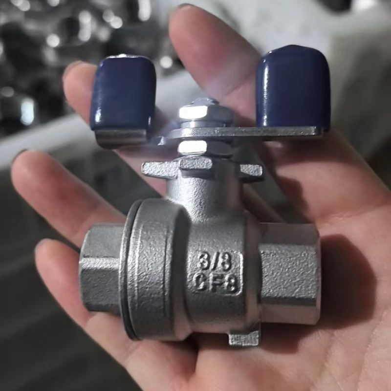 stainless steel 2 PC ball valve with butterfly handle