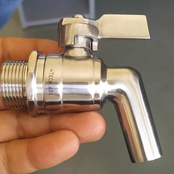 Stainless Steel 304 Beer Tap – 3/8", 1/2", 3/4", 1" Brewing Ball Valve Faucet Spigot with Quick Disconnect Fittings