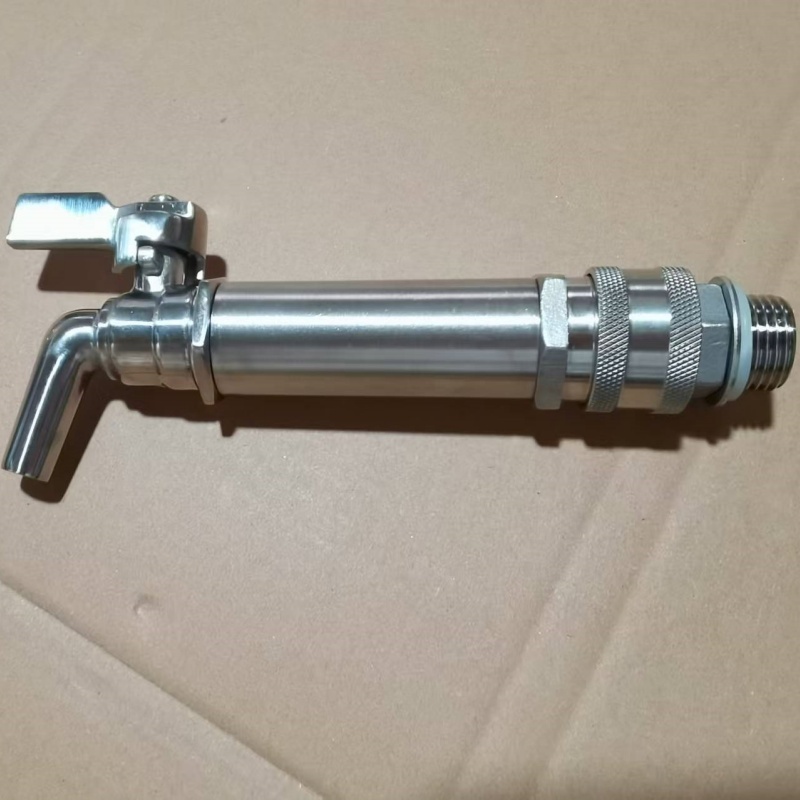 Stainless Steel 304 Beer Tap – 3/8", 1/2", 3/4", 1" Brewing Ball Valve Faucet Spigot with Quick Disconnect Fittings