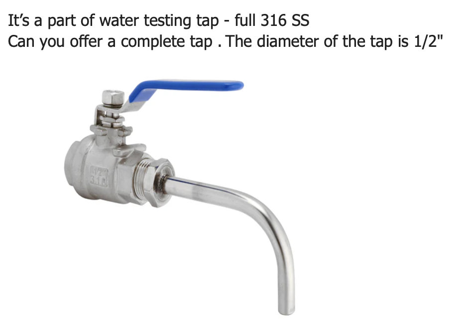 Good Quality Custom Stainless Steel 304 316 2 PCS Ball Valve with Bent Pipe S.S. Ball Valve with Long Pipe Water-Testing Tap