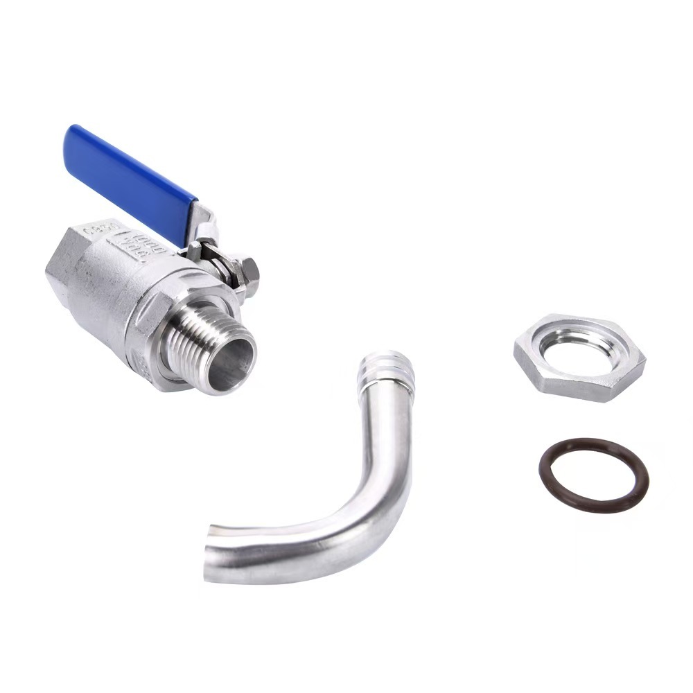 Good Quality Custom Stainless Steel 304 316 2 PCS Ball Valve with Bent Pipe S.S. Ball Valve with Long Pipe Water-Testing Tap