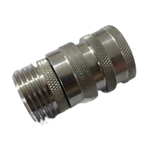 Custom CNC Machining SS304 Female Threaded GHT Quick Disconnect Fitting Quick Connector Garden Hose Thread Non-Return Snap-in Connector