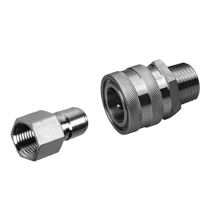 Custom CNC Machining SS304 Female Threaded GHT Quick Disconnect Fitting Quick Connector Garden Hose Thread Non-Return Snap-in Connector