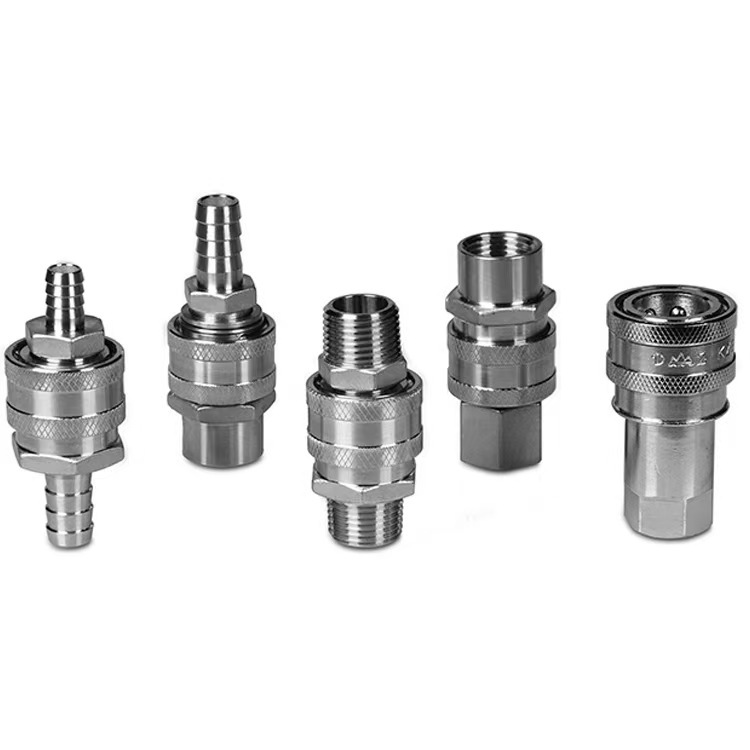 Custom CNC Machining SS304 Female Threaded GHT Quick Disconnect Fitting Quick Connector Garden Hose Thread Non-Return Snap-in Connector
