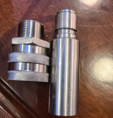 Custom SS304/316 Double Self-Sealing Hydraulic Quick Disconnect Plug | NPT Threaded Homebrew Fittings with One-Way Check Valve Cores
