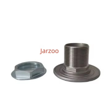 SS304 Pressure Barrel Fitting with Flanged Locking Nut for Water & Chemical Tanks