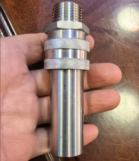 Custom SS304/316 Double Self-Sealing Hydraulic Quick Disconnect Plug | NPT Threaded Homebrew Fittings with One-Way Check Valve Cores