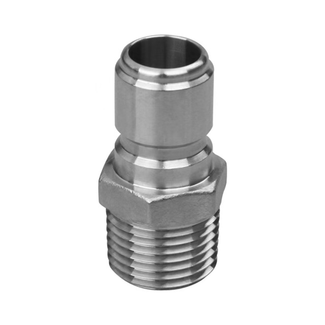 Custom SS304/316 Double Self-Sealing Hydraulic Quick Disconnect Plug | NPT Threaded Homebrew Fittings with One-Way Check Valve Cores