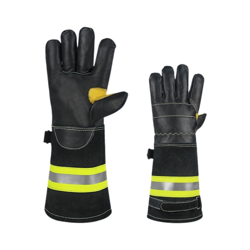 Thickened Fireproof Leather Protection Gloves MAC105 Rescue Gloves Heat Resistant Anti-flammable Gloves Cowhide