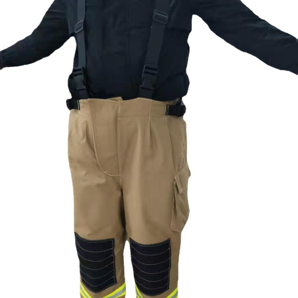 Khaki Firefighter Firefighting Battle Suit Export Version Protection Against Fire Aramid Fabric Direct Sale