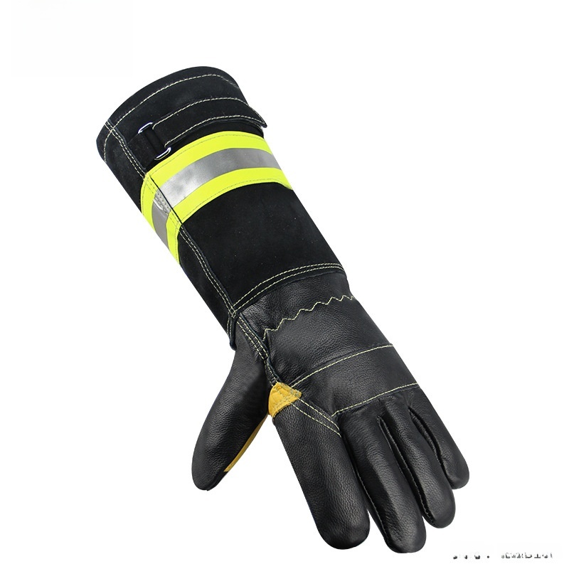 Thickened Fireproof Leather Protection Gloves MAC105 Rescue Gloves Heat Resistant Anti-flammable Gloves Cowhide
