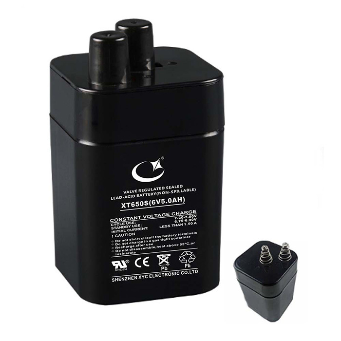 6V 5AH SLA Spring Terminal Sealed Lead Acid Battery for Lantern Flashlight
