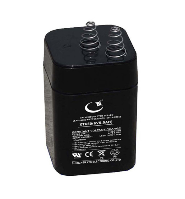 6V 5AH SLA Spring Terminal Sealed Lead Acid Battery for Lantern Flashlight