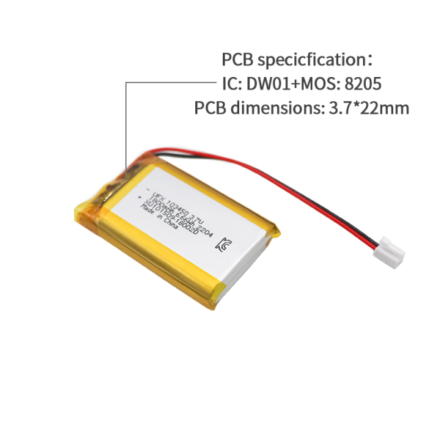 3.7V 1800mAh Lithium Polymer Battery