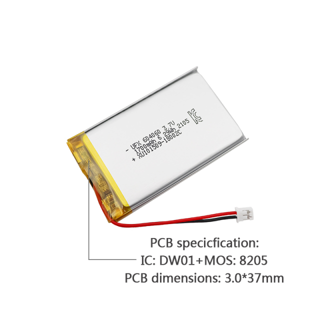 3.7V 1700mAh Lithium Polymer Battery