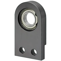 Bearing housings/ semi-circular / through holes, recess / retaining ring / deep groove ball bearing / steel, stainless steel / black oxided, nickel-plated