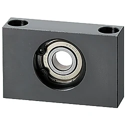 Bearing housings / block shape / counterbore / circlip / deep groove ball bearing / steel, stainless steel / black oxided, nickel-plated