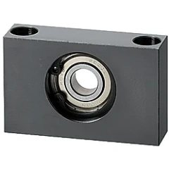 Bearing housings / block shape / counterbore / circlip / deep groove ball bearing / steel, stainless steel / black oxided, nickel-plated
