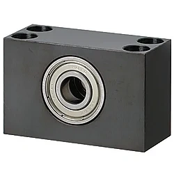 Bearing housings / block shape / counterbore / double deep groove ball bearing / steel / black oxided, nickel-plated