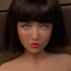 Short straight brown hair with bangs