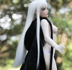 White long straight hair