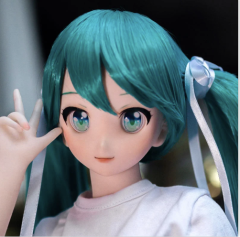 Blue twin tails