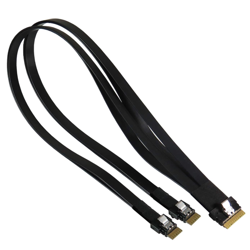 Кабели Micro SATA|Slimline SAS (SFF-8654) 8i на 4i 2-портовый Y-кабель