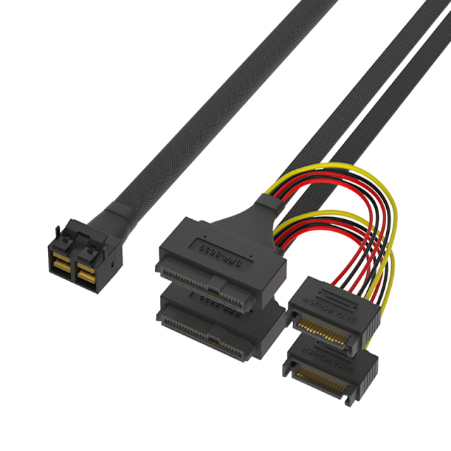 HD MiniSAS SFF-8643 para U.2 SFF-8639 com alimentação SATA